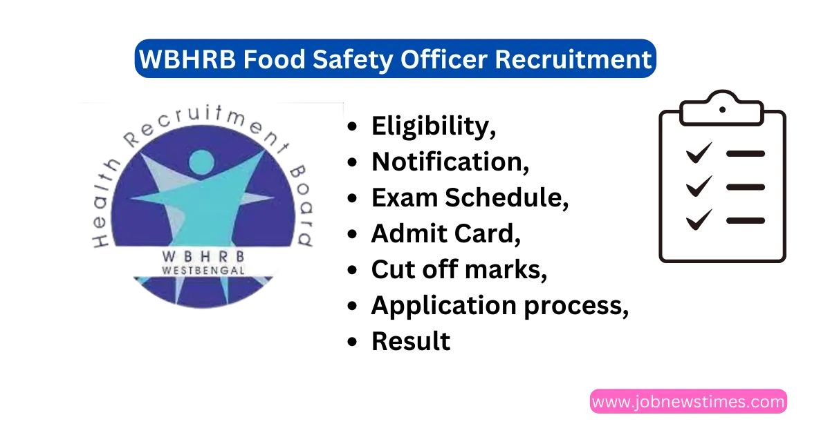 Wbhrb Food Safety Officer Recruitment Notification Eligibility