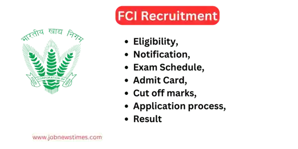 FCI Recruitment 2023: Eligibility, Notification, Exam Schedule, Admit Card, cutoff marks, application process, and result
