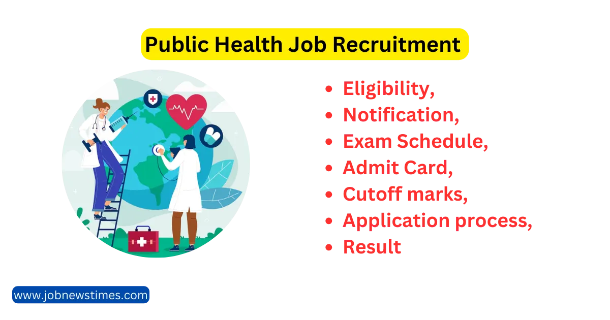 Public Health Job Recruitment 2023: Eligibility, Notification, Exam Schedule, Admit Card, cutoff marks, Application process, and result