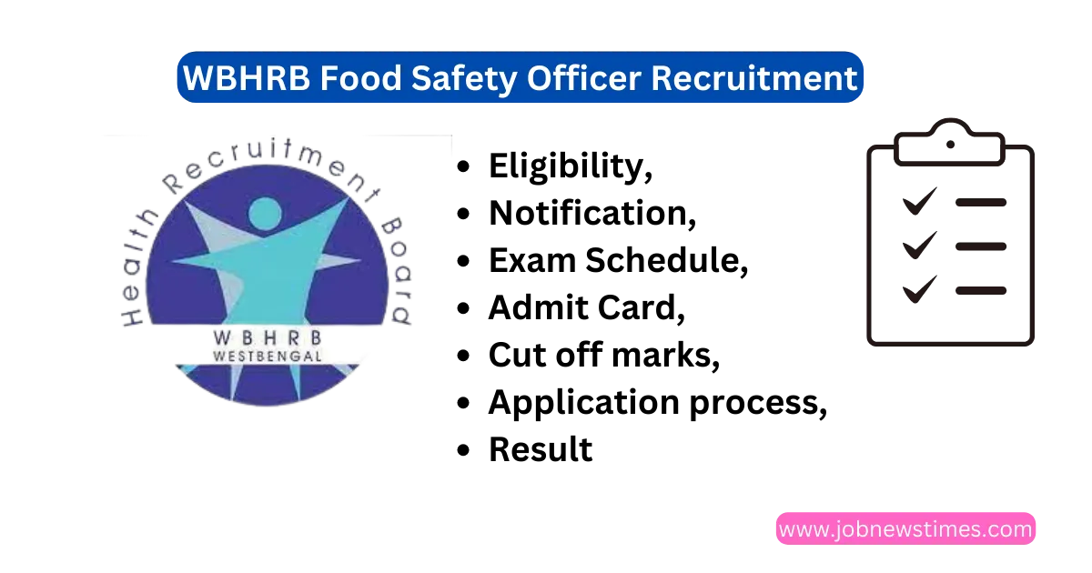 WBHRB Food Safety Officer Recruitment, Eligibility, Notification, Exam Schedule, Admit Card, Cut off marks, Application process, Result