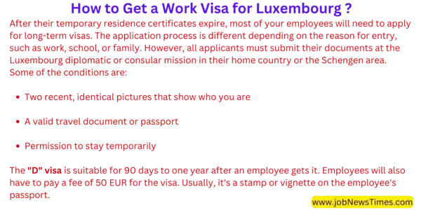 Urgent Luxembourg Work Visa for Indians 2024-25 Everything You Need to Know